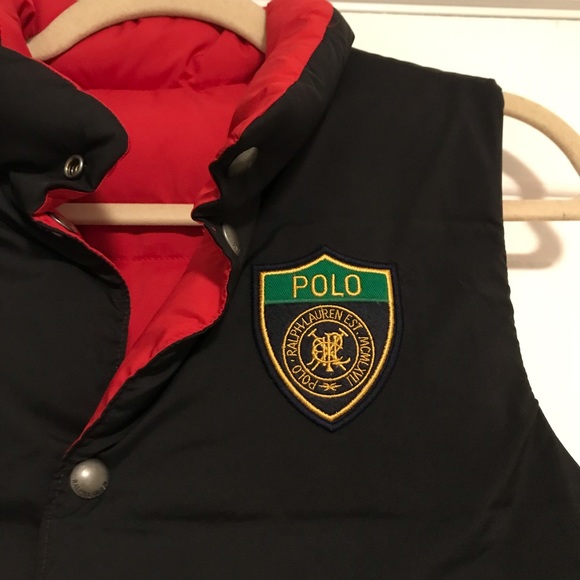 Polo Ralph Lauren reversable vest black/red size M 10/12 new without tag - Picture 9 of 14